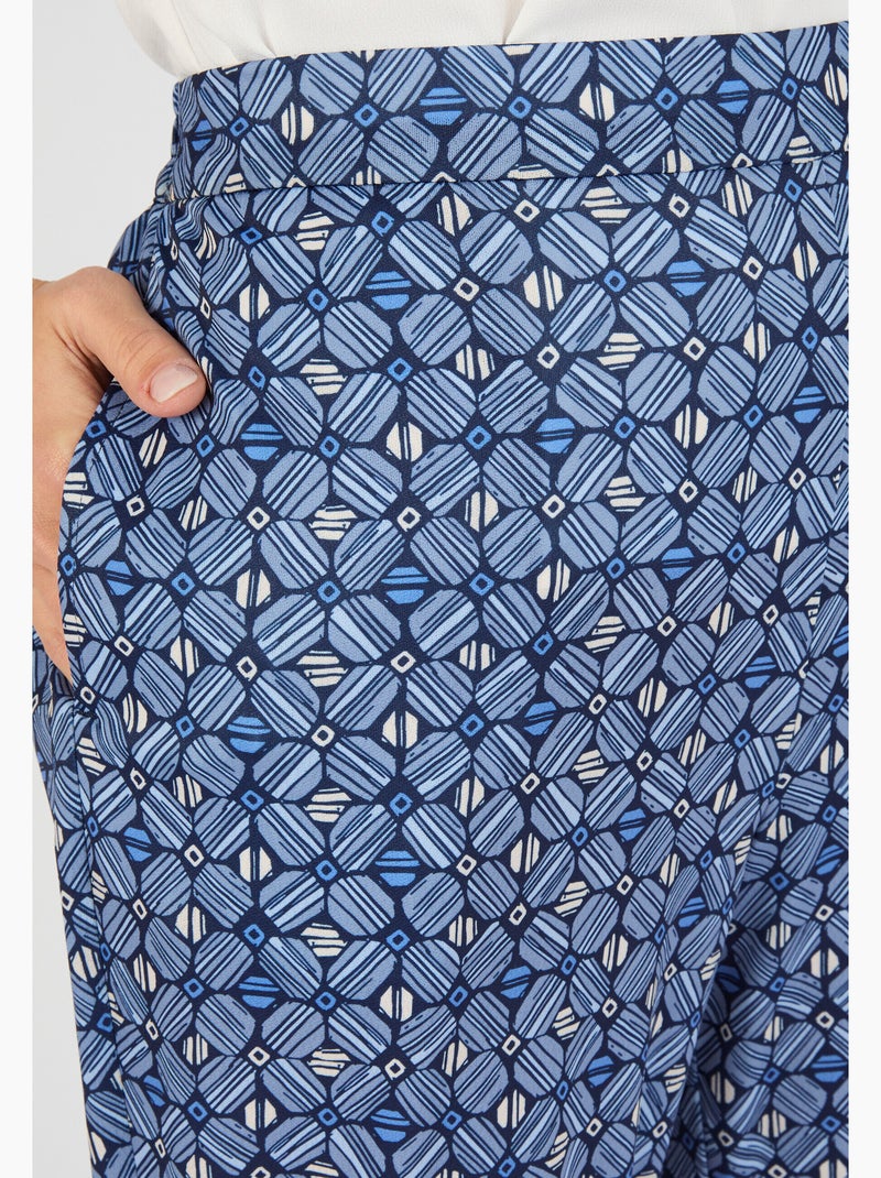 Pantalon maille crêpe - Damart Bleu marine - Kiabi