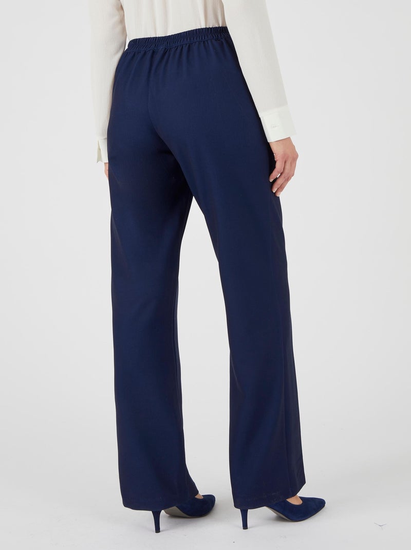 Pantalon maille crêpe enfilable - Damart Bleu marine - Kiabi