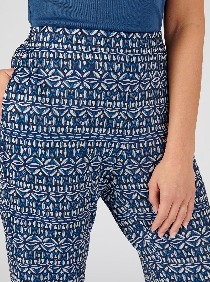 Pantalon maille crêpe stretch - Damart Bleu marine - Kiabi