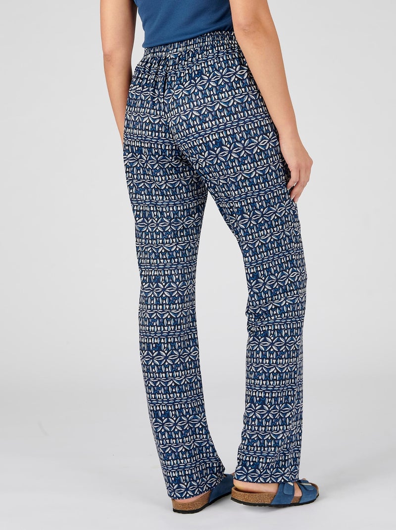 Pantalon maille crêpe stretch - Damart Bleu marine - Kiabi