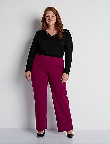 Pantalon maille crêpe taille élastiquée