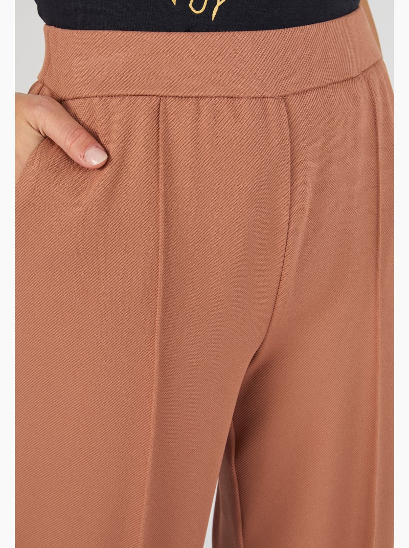Pantalon maille enfilable - Damart Marron - Kiabi