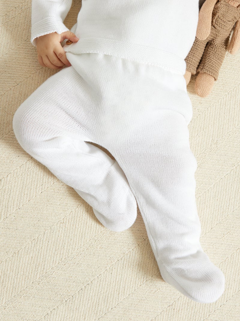Pantalon maille 'La Manufacture de Layette' blanc - Kiabi