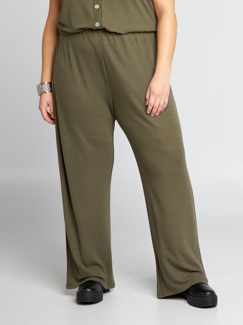 Pantalon maille légère Kaki - Kiabi