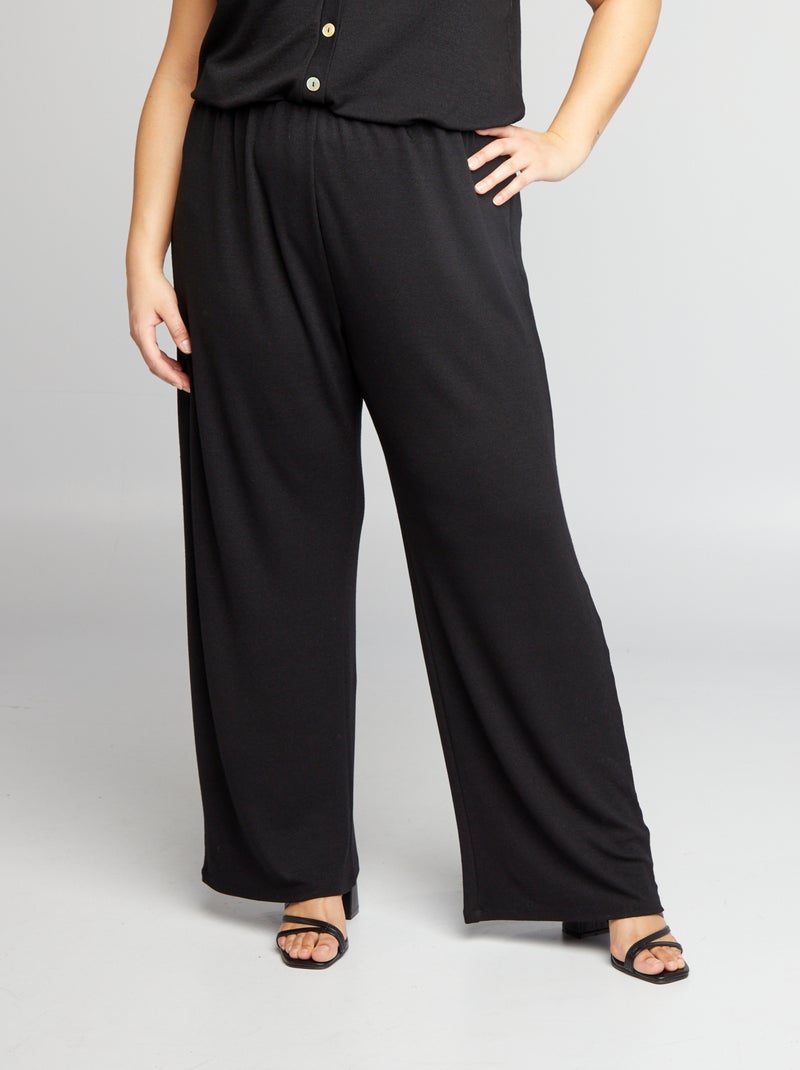 Pantalon maille légère noir - Kiabi