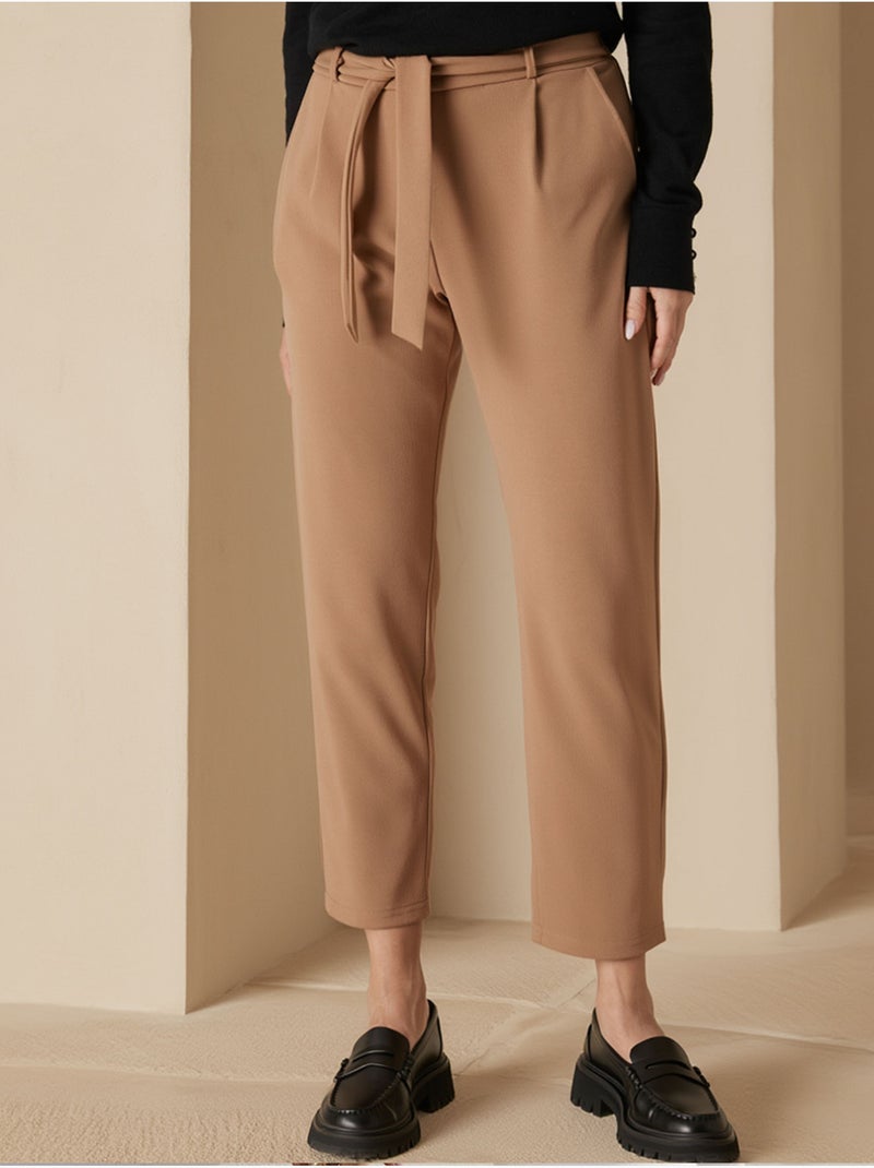 Pantalon maille longueur cheville - DAXON Camel - Kiabi