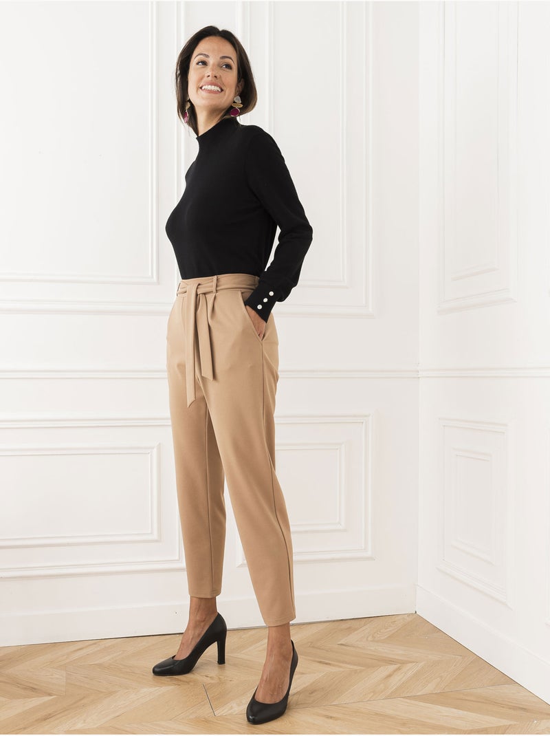 Pantalon maille longueur cheville - DAXON Camel - Kiabi