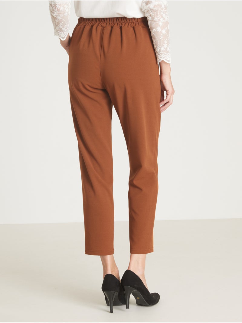 Pantalon maille longueur cheville - DAXON Marron tabac - Kiabi