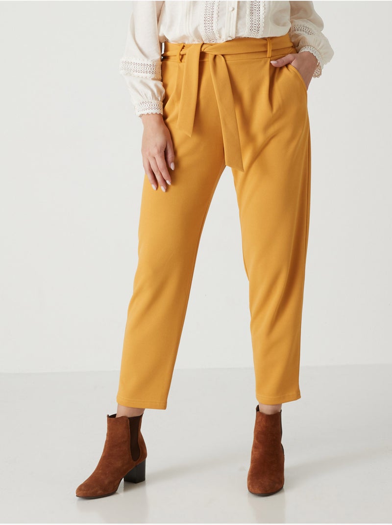 Pantalon maille longueur cheville - DAXON Ocre - Kiabi