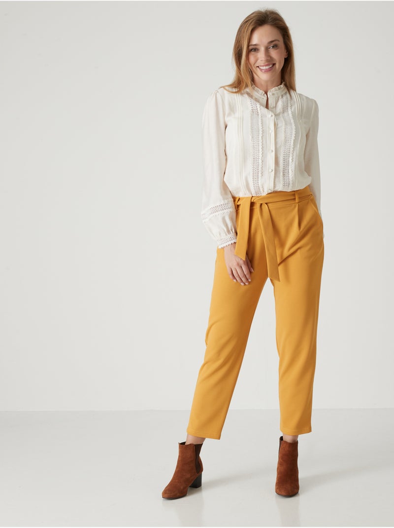 Pantalon maille longueur cheville - DAXON Ocre - Kiabi
