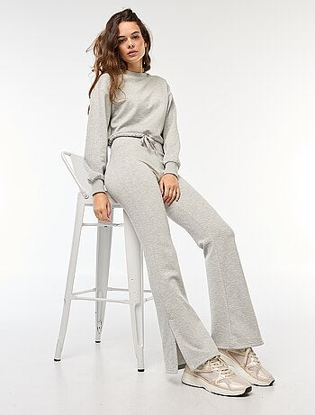 Pantalon maille lourde et douce coupe bootcut