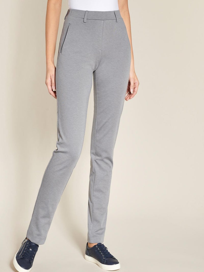 Pantalon maille milano - Damart Gris chiné - Kiabi