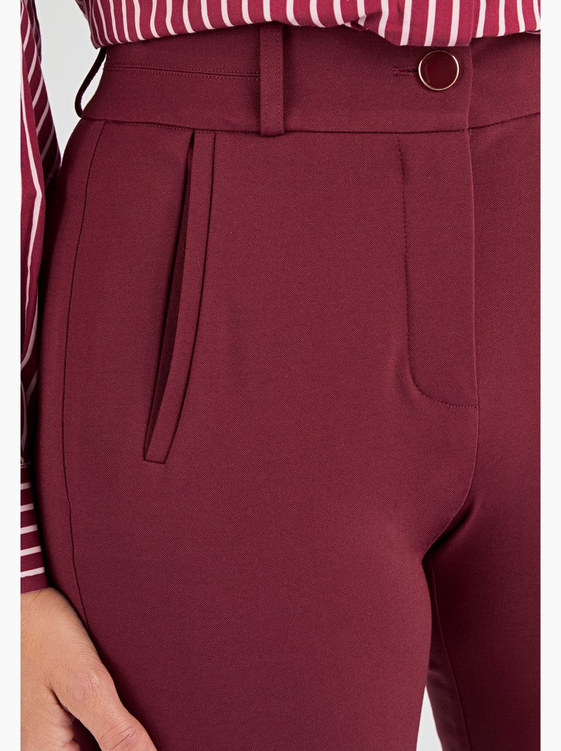 Pantalon maille milano bi-extensible Perfect Fit by Damart - Damart Rouge - Kiabi