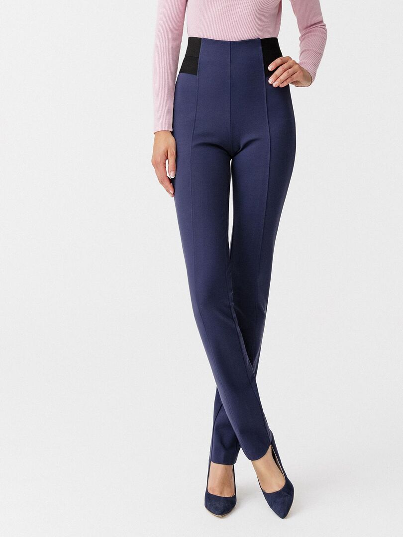 Pantalon maille milano stretch - Damart Bleu marine - Kiabi