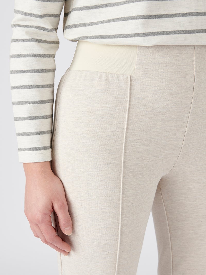 Pantalon maille milano uni ou carreaux - damart Blanc cassé - Kiabi