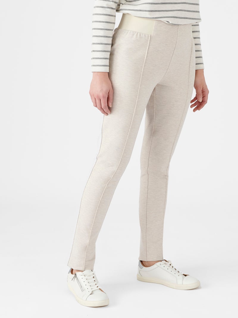 Pantalon maille milano uni ou carreaux - damart Blanc cassé - Kiabi