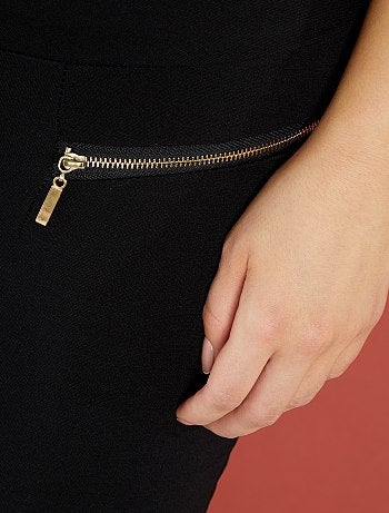Pantalon maille milano zips fantaisie - Kiabi
