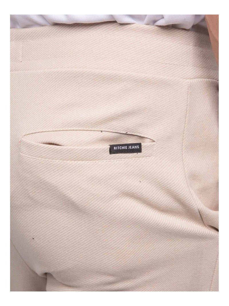Pantalon maille sergé VAKARIS Beige - Kiabi
