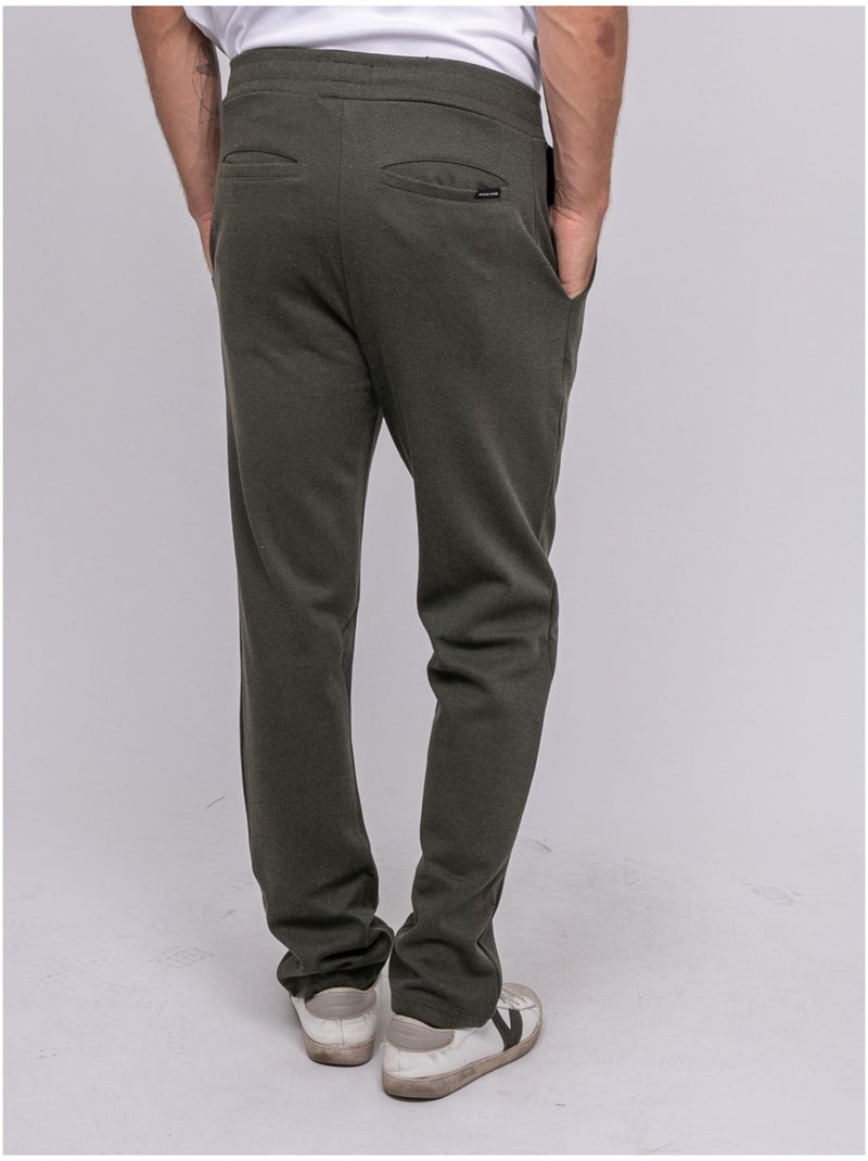 Pantalon maille sergé VAKARIS Kaki - Kiabi