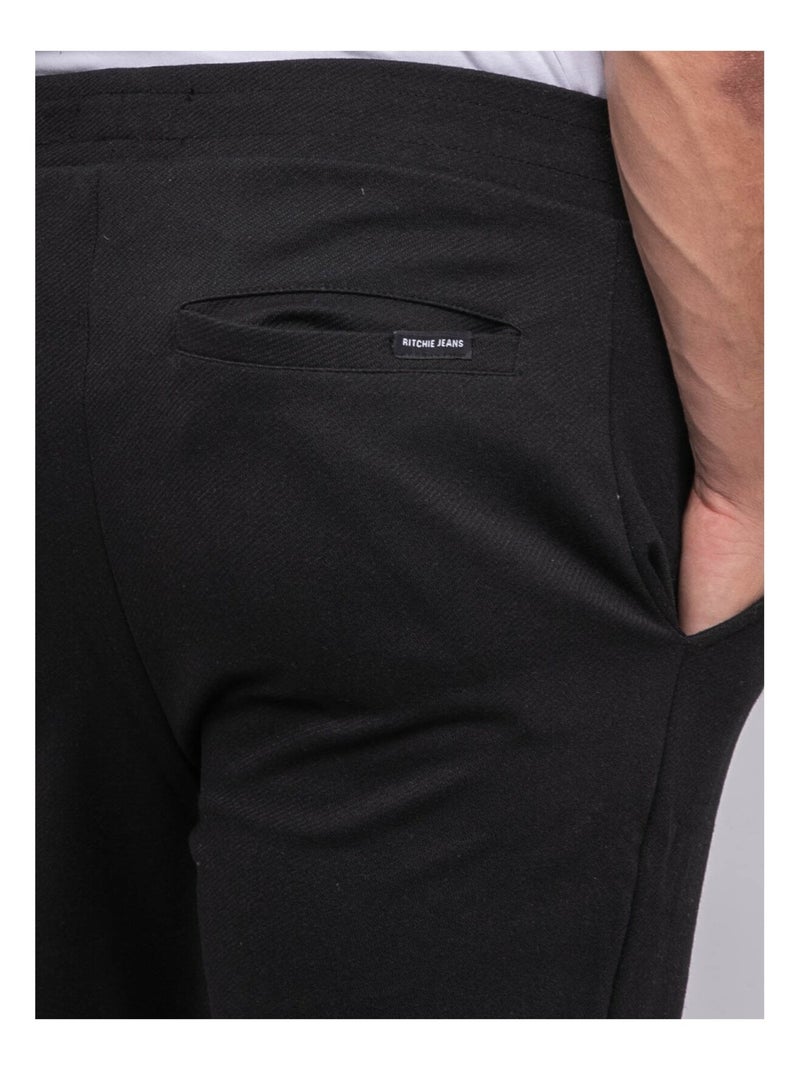 Pantalon maille sergé VAKARIS Noir - Kiabi