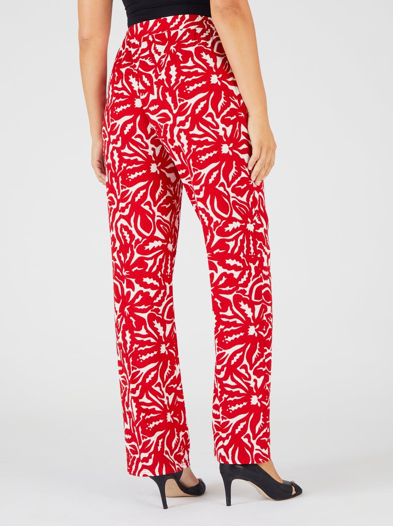 Pantalon maille texturée - Damart Rouge - Kiabi