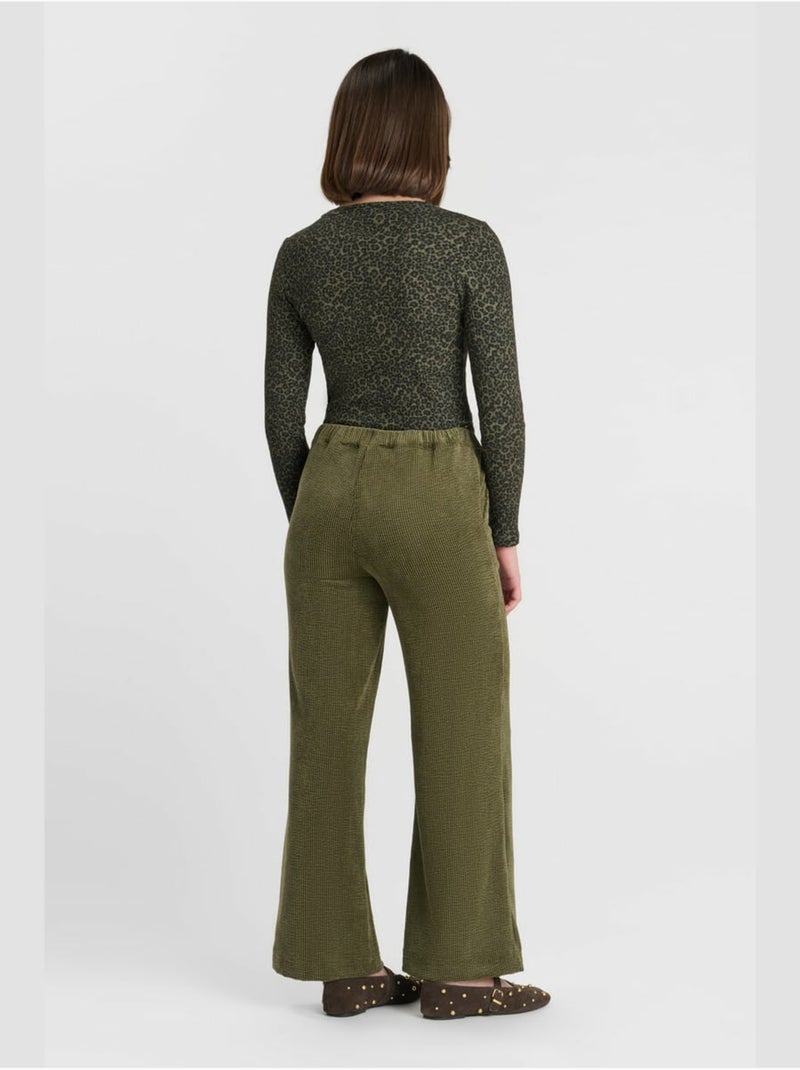Pantalon margegi droite 'le temps des cerises' Kaki - Kiabi
