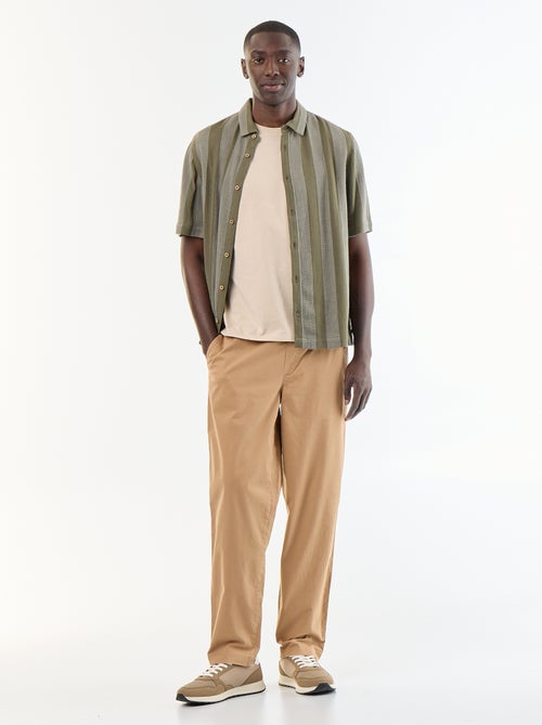 Pantalon matière effet peau de pêche - Kiabi