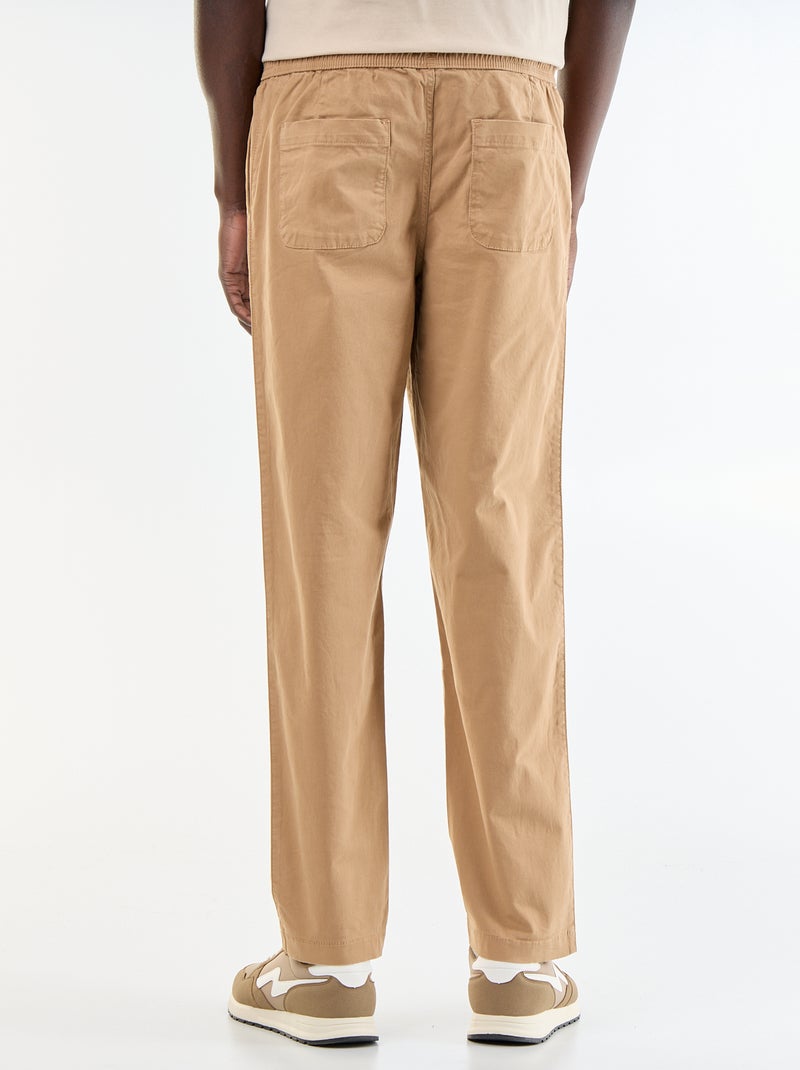 Pantalon matière effet peau de pêche Beige - Kiabi