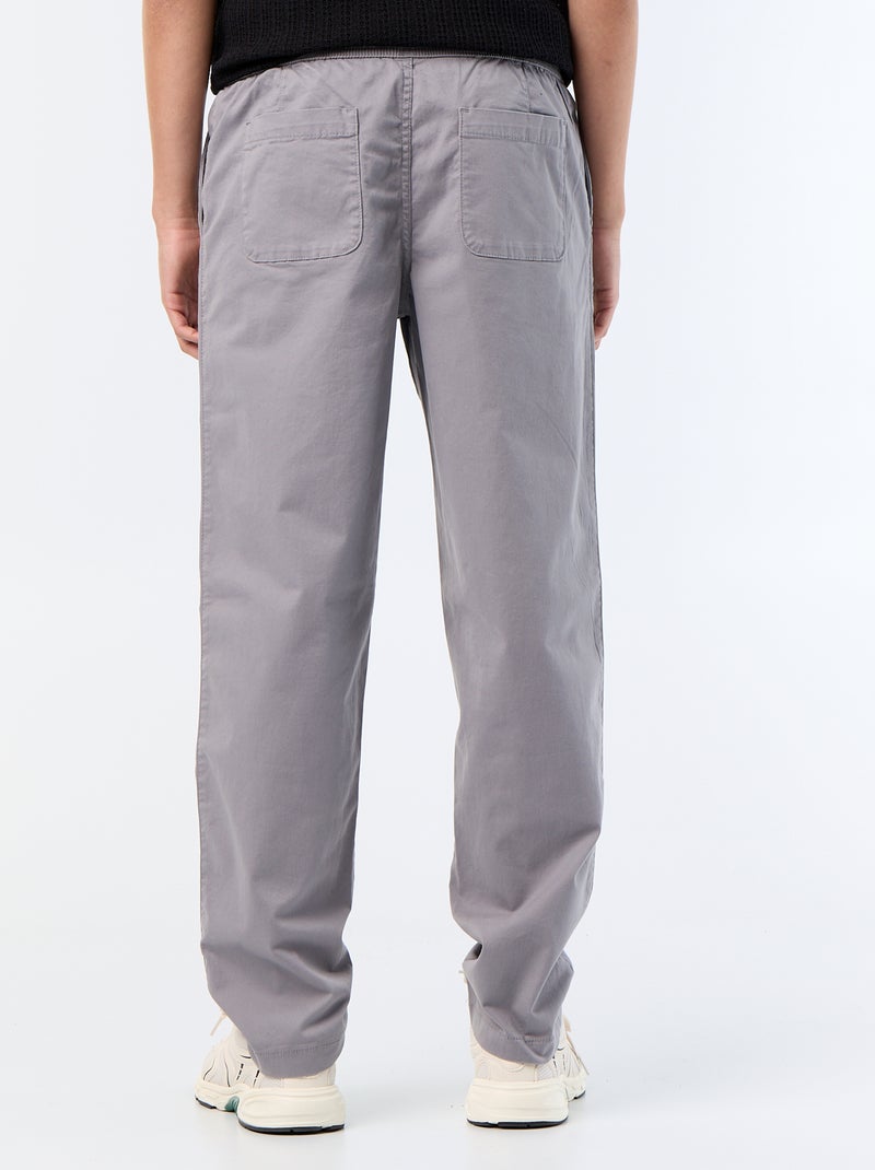 Pantalon matière effet peau de pêche Gris - Kiabi