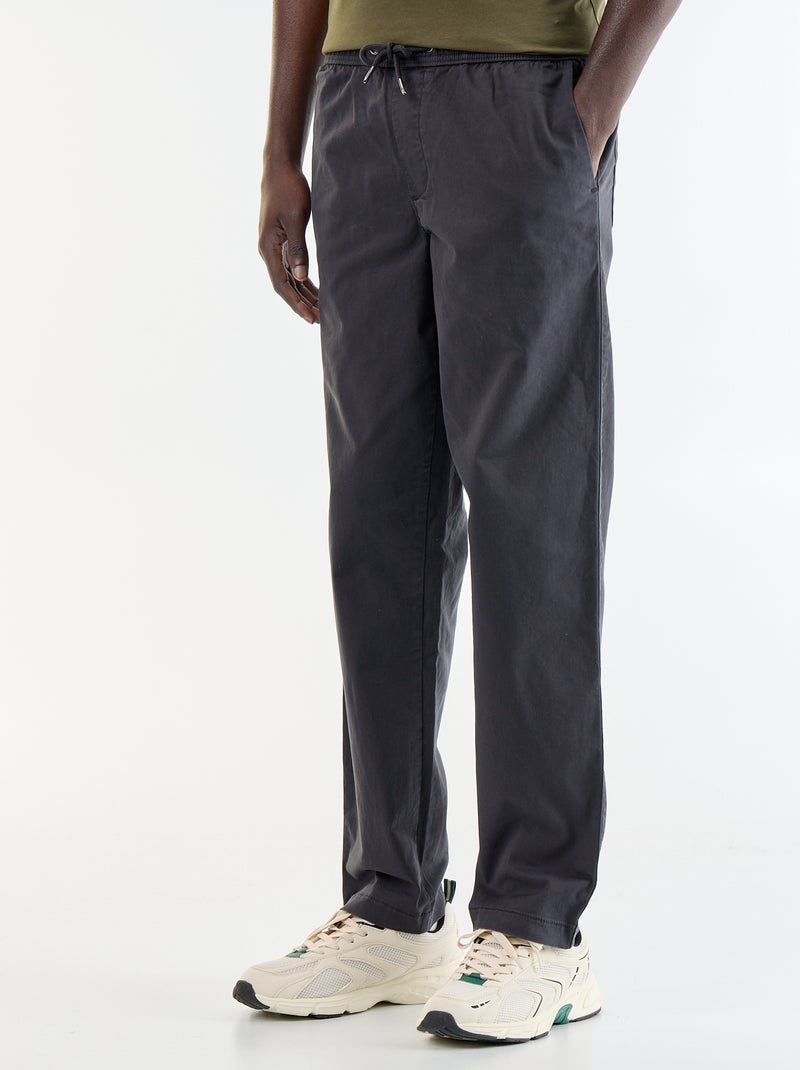 Pantalon matière effet peau de pêche Noir - Kiabi