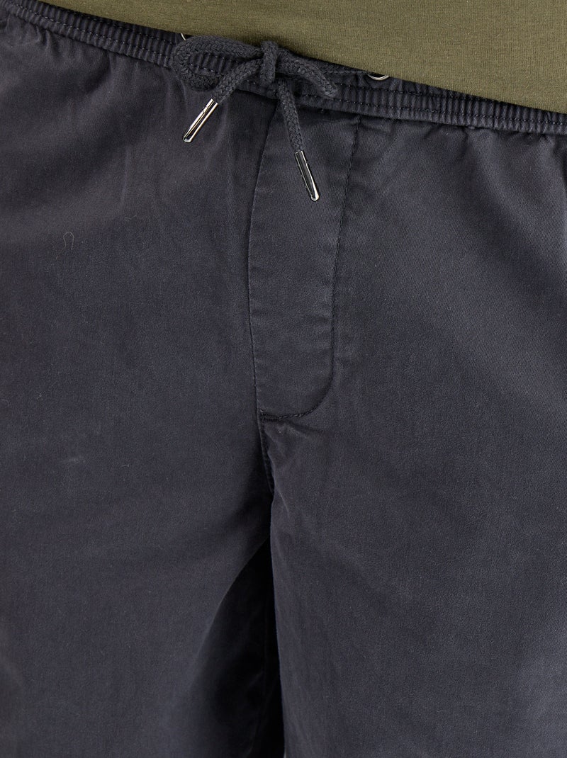 Pantalon matière effet peau de pêche Noir - Kiabi