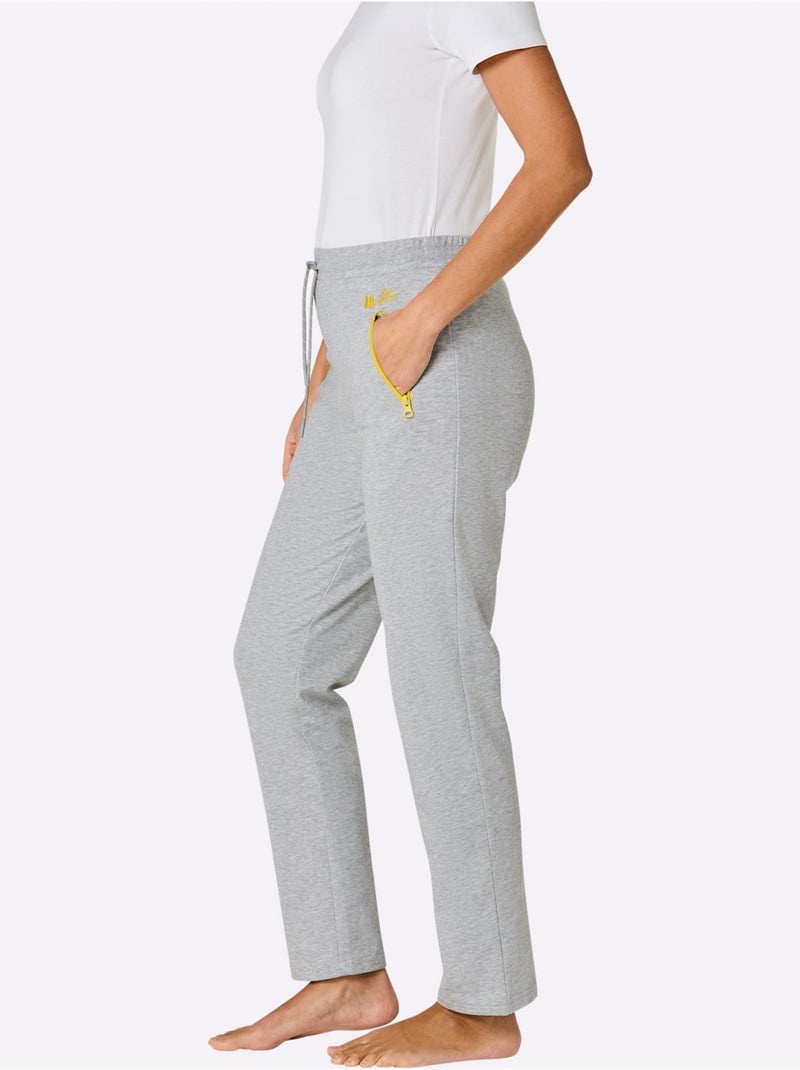 Pantalon Matière Sweat - Taille Courte - Witt Gris chiné - Kiabi
