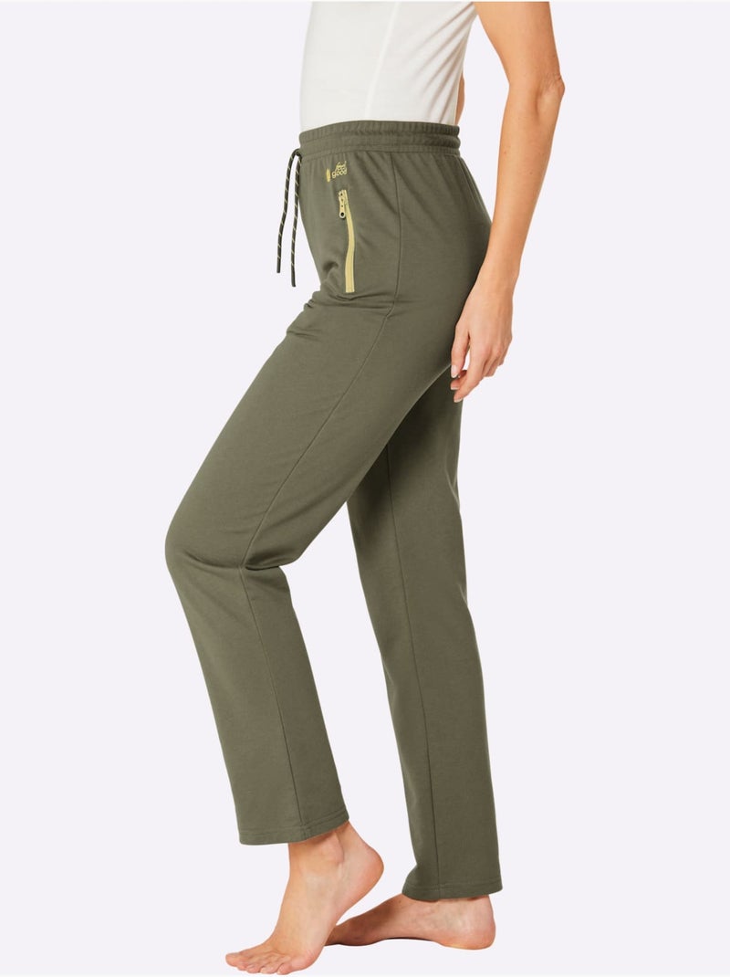 Pantalon Matière Sweat - Taille Courte - Witt Kaki - Kiabi