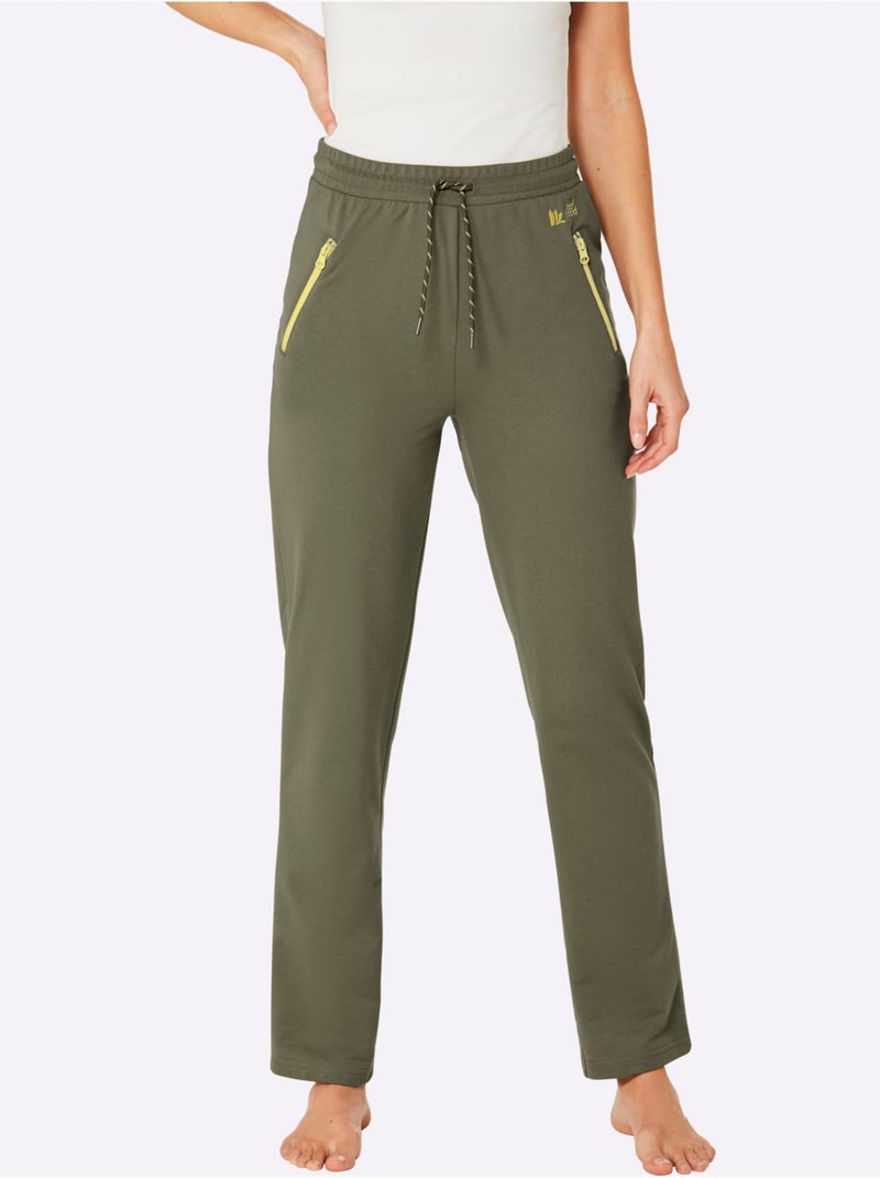 Pantalon Matière Sweat - Taille Courte - Witt Kaki - Kiabi