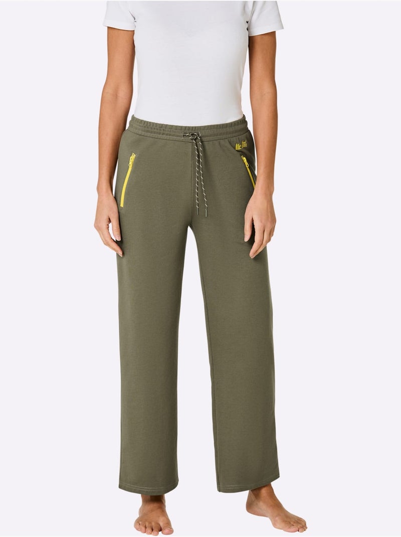 Pantalon Matière Sweat - Taille Courte - Witt Kaki - Kiabi