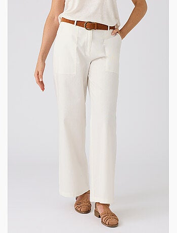 Pantalon mélange lin et coton - Damart