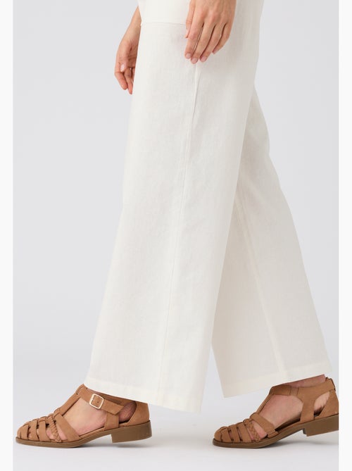 Pantalon mélange lin et coton - Damart - Kiabi