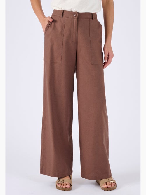 Pantalon mélange lin et coton - Damart - Kiabi