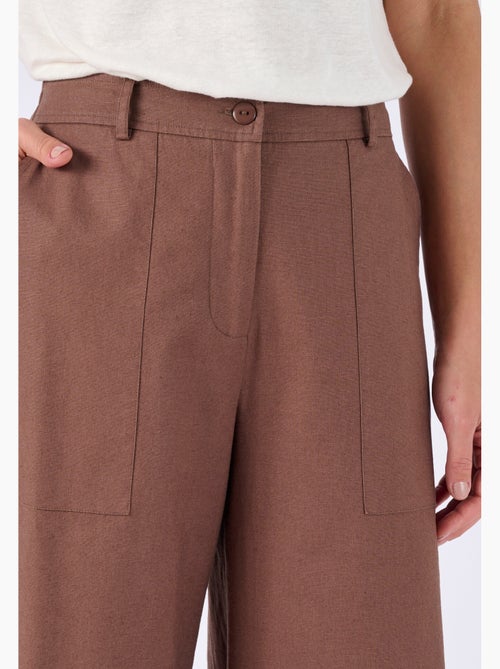 Pantalon mélange lin et coton - Damart - Kiabi