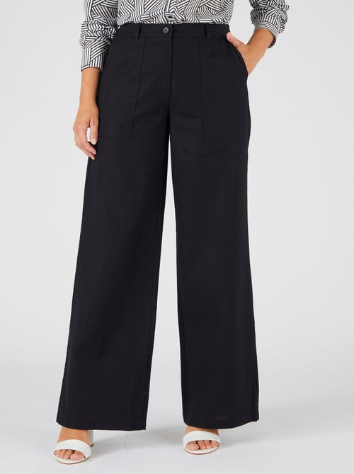 Pantalon mélange lin et coton - Damart - Kiabi