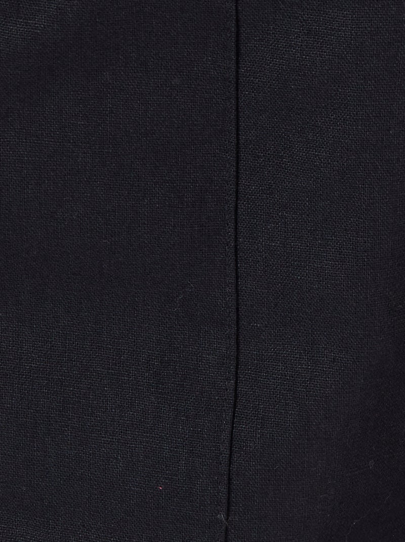 Pantalon mélange lin et coton - Damart Noir - Kiabi