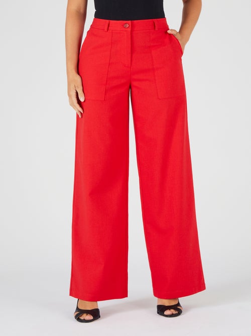Pantalon mélange lin et coton - Damart - Kiabi