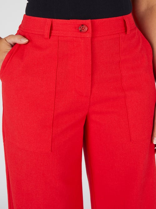 Pantalon mélange lin et coton - Damart - Kiabi