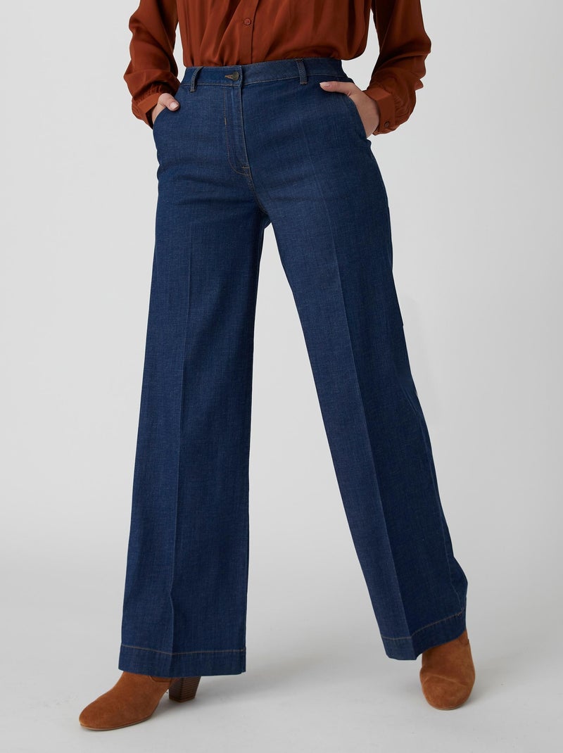 Pantalon mélange lyocell Tencel(TM) - Damart Bleu - Kiabi