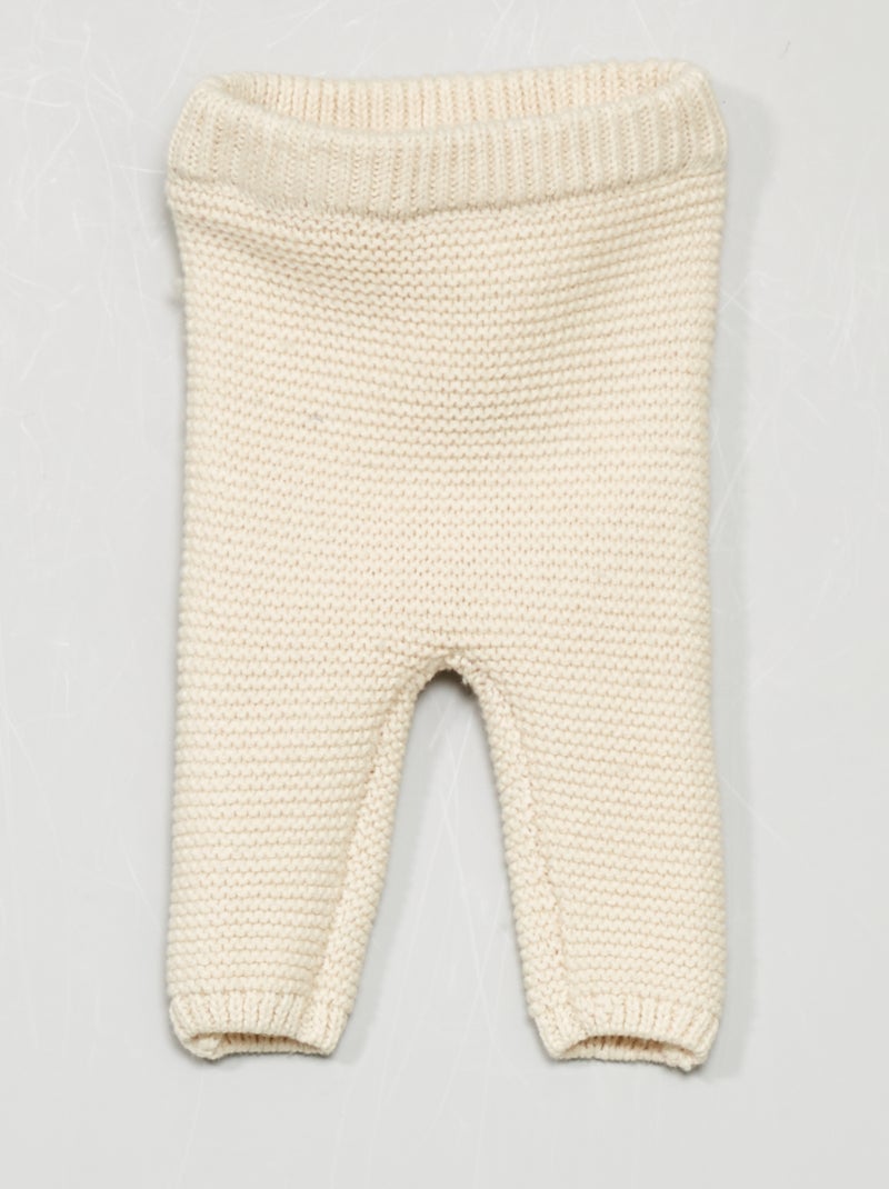 Pantalon mixte en maille tricot Blanc - Kiabi
