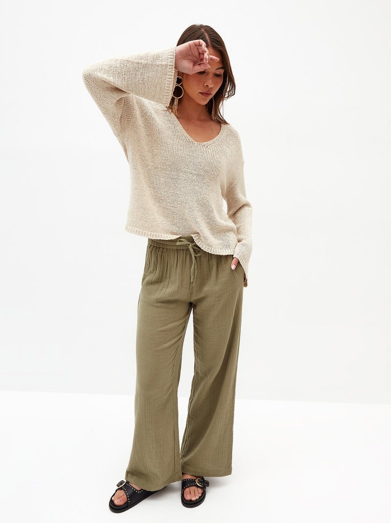Pantalon MO Fashion Vert - Kiabi