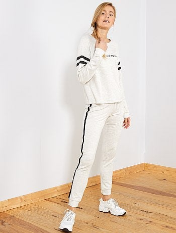 Pantalon molleton bandes côtés