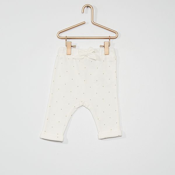 Pantalon Molleton Bebe Fille Blanc Kiabi 6 00