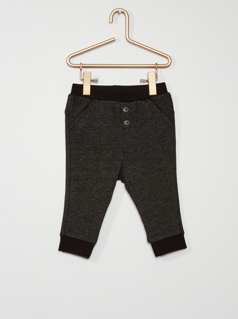 Pantalon molleton fantaisie gris/blanc - Kiabi