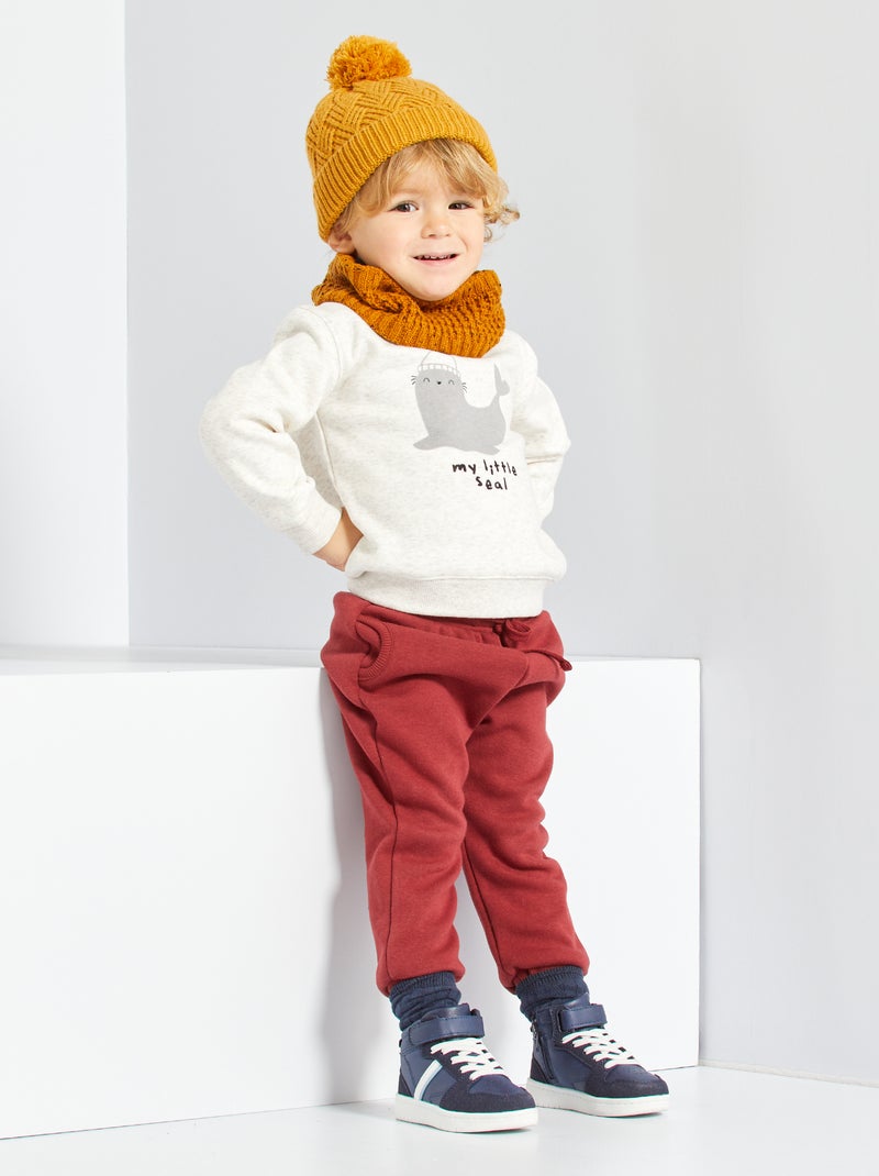 Pantalon molleton rouge bordeaux - Kiabi